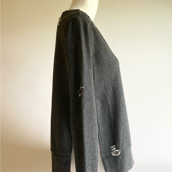 New Romeo + Juliet Grey 80%Cotton 40%Polyester Long Sleeve Pullover size S - Picture 5 of 15